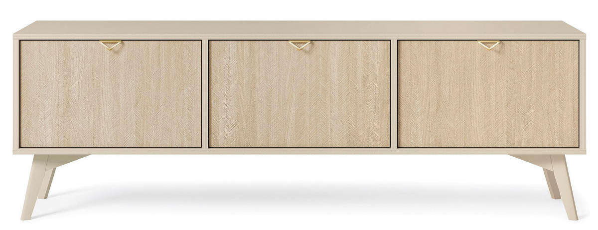TV-SCHRANK Tores 158x52x38 cm - Lowboard mit Stauraum - Tv Ständer aus Laminierter Spanplatte - Beige - Beige, Holzwerkstoff (144/55/37cm) - Chilly