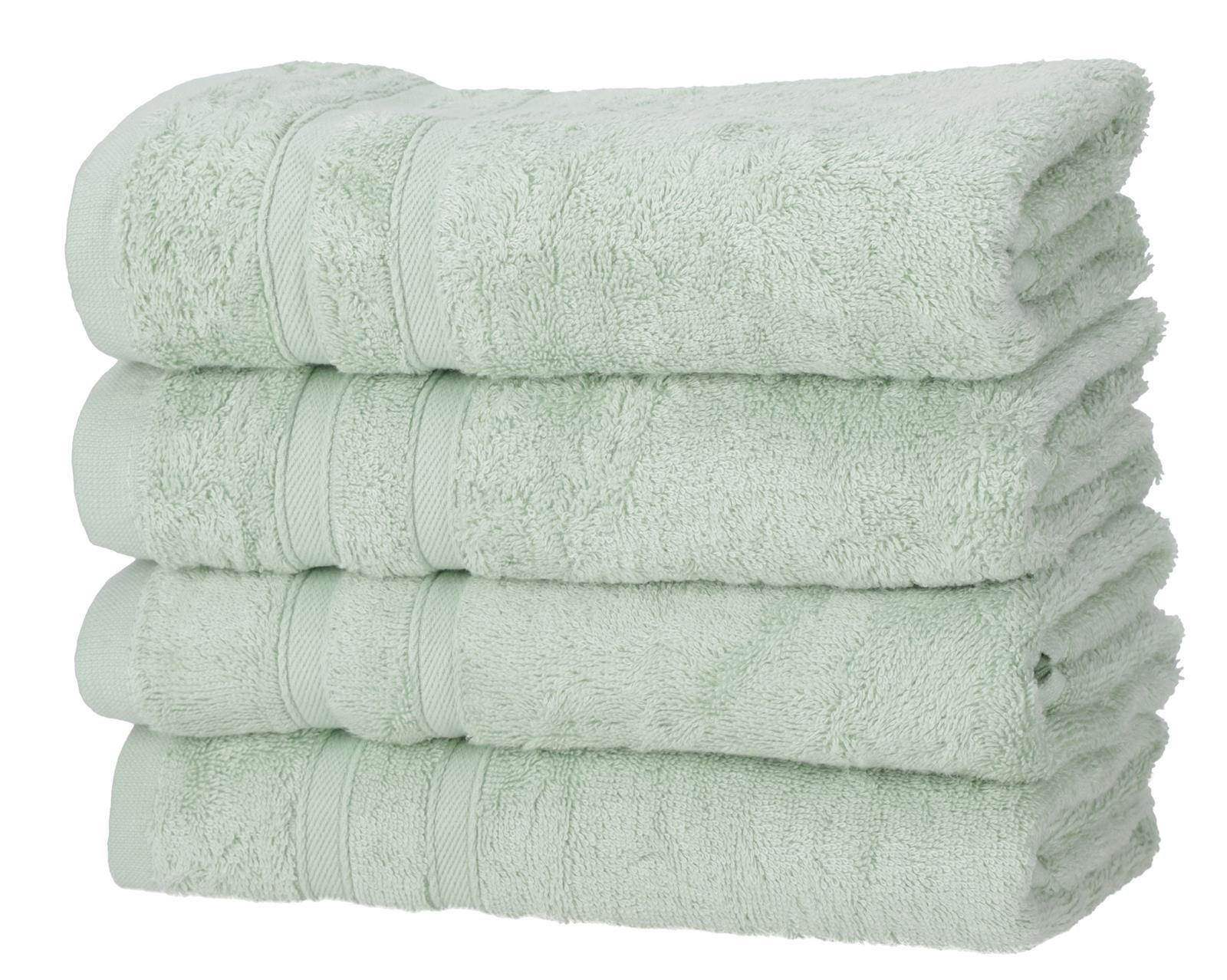 HANDTÜCHER 50x100 cm 450g/m2 im 4er Set, Handtuch Grün - Grün, Textil (50/100cm) - Carpe Sonno