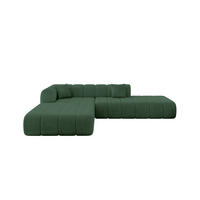 ROHOVÁ SEDAČKA s otomanem, levá BILA-L 289x176x71 Zelená Manšestr - černá/zelená barva, kompozitní dřevo/textil (176/289cm) - ALTDECOR