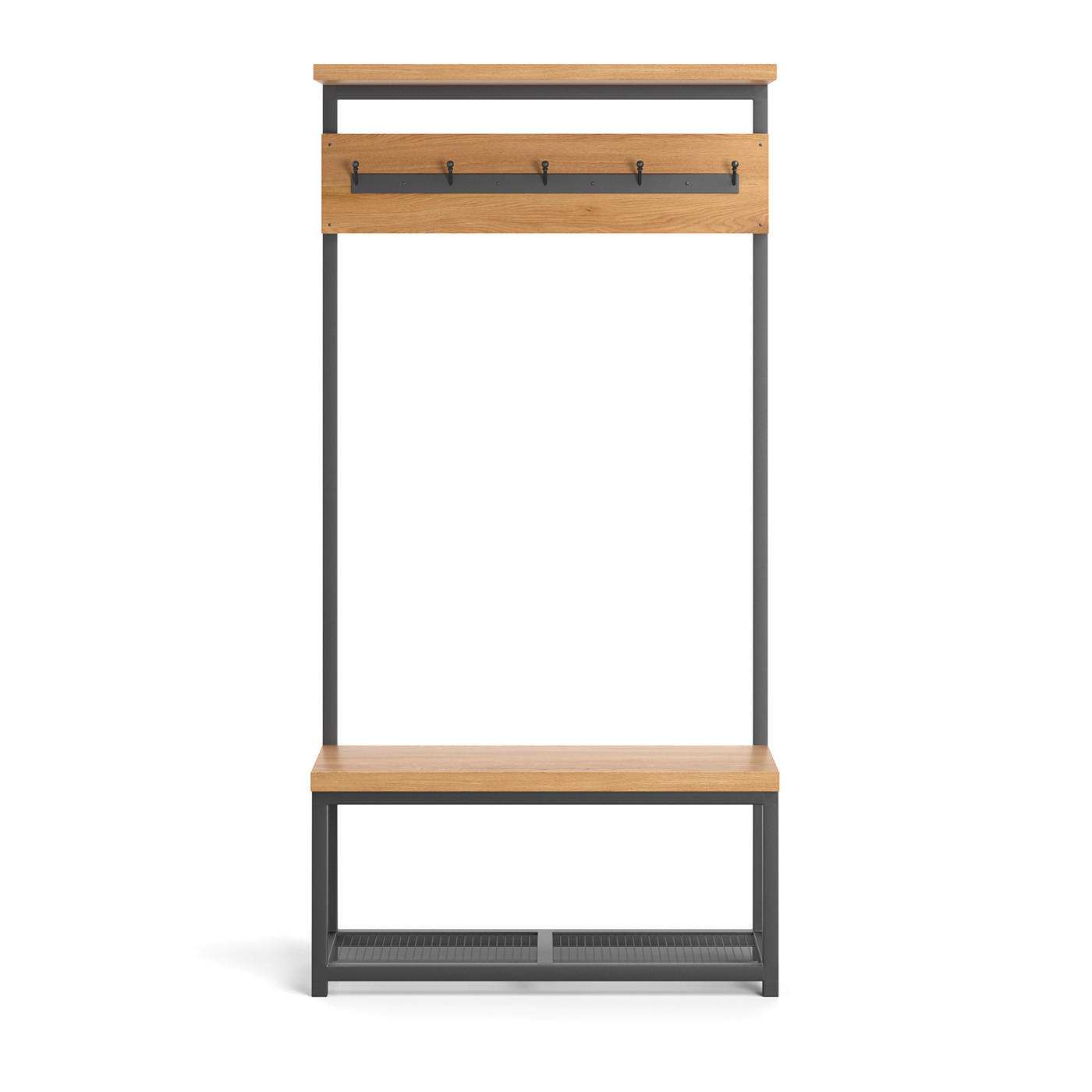 GARDEROBE Frame aus massivem Eichenholz 180 cm - Eichefarben/Naturfarben, Holz (180/180/36cm) - Danzz