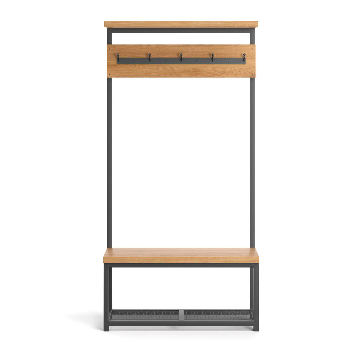 GARDEROBE Frame aus massivem Eichenholz 140 cm - Eichefarben/Naturfarben, Holz (140/180/36cm) - Danzz