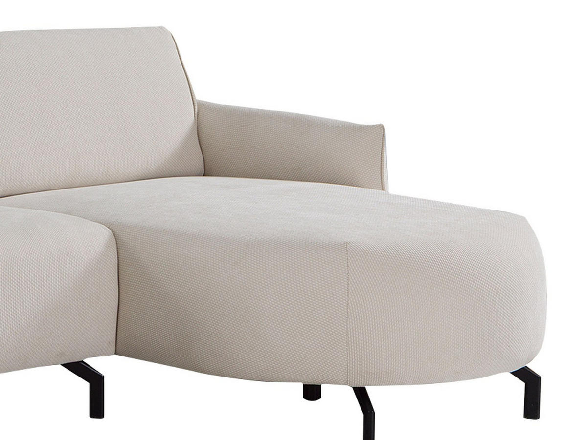 SOFA - 5 Personen - stoff - beige Feriona - Beige, Textil/Metall (295/84/150cm) - Vente-Unique