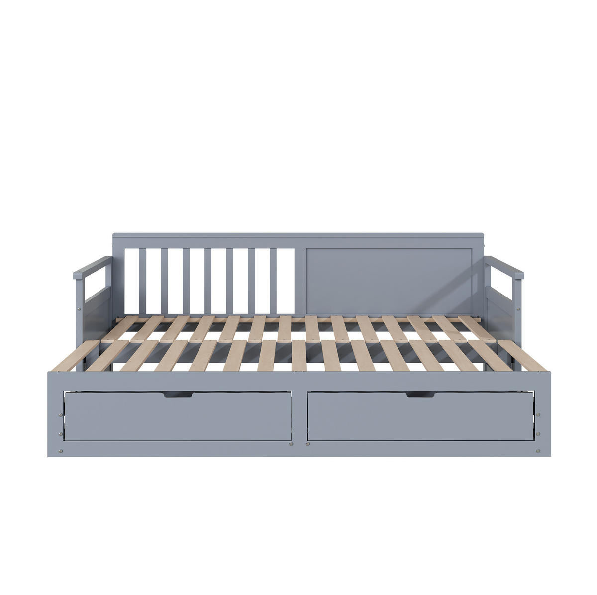 TAGESBETT aus Kiefer 90x190/180x190 cm Grau mit Ausziehbett und Schubladen, platzsparend - Grau, Holzwerkstoff (180/190cm) - Modfu