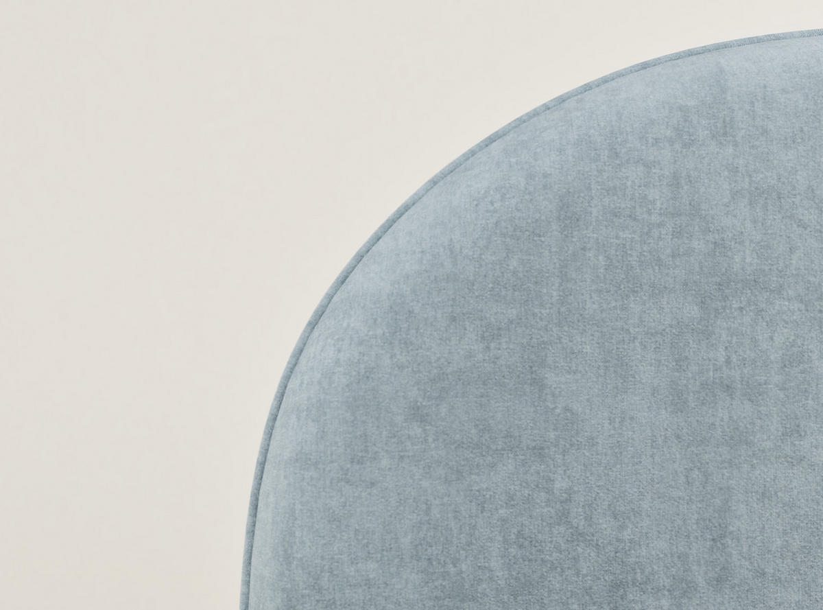 POLSTERBETT Koji Hellblau 180/200 cm im Chenille-Stoff - Schwarz/Naturfarben, Holz/Holzwerkstoff (180/200cm) - Maison de Reve