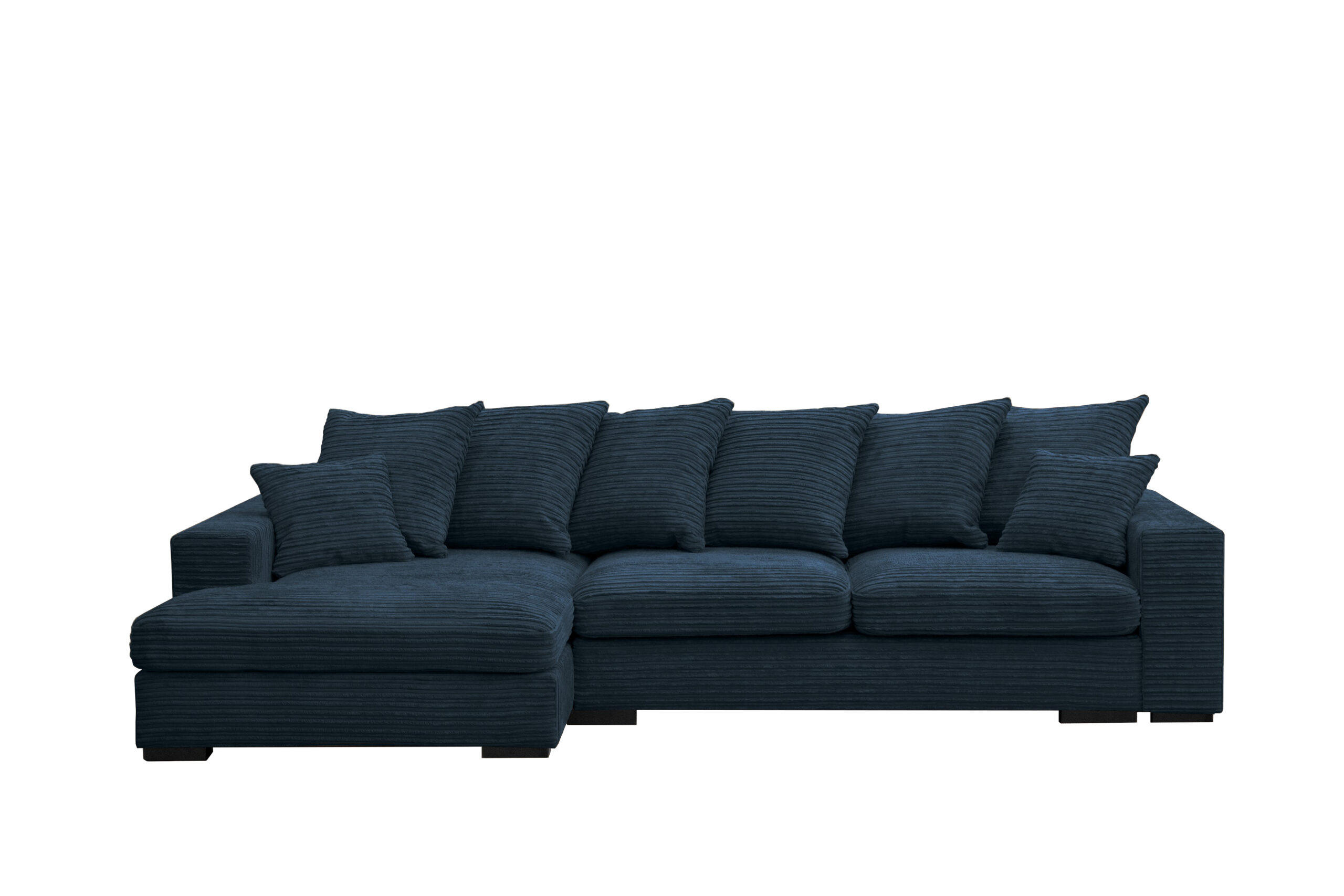 ECKSOFA Mit Schlaffunktion Und Bettkasten Couch L-form Gabon Stoff Zoom Blau Links - Blau, Holz (155/285cm) - Kaiser Möbel