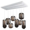 HÄNGELEUCHTE Velo 8-flammig Rauch Ø 18/20/25cm - Anthrazit/Weiß, Glas (25/25/27cm) - s.luce