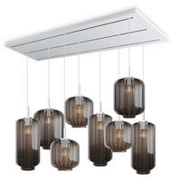 HÄNGELEUCHTE Velo 8-flammig Rauch Ø 18/20/25cm - Anthrazit/Weiß, Glas (25/25/27cm) - s.luce