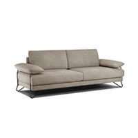 SOFA LORI 3-Sitzer, taupe - Taupe/Schwarz, Holzwerkstoff/Textil (245/87/96cm) - Courtois Laville