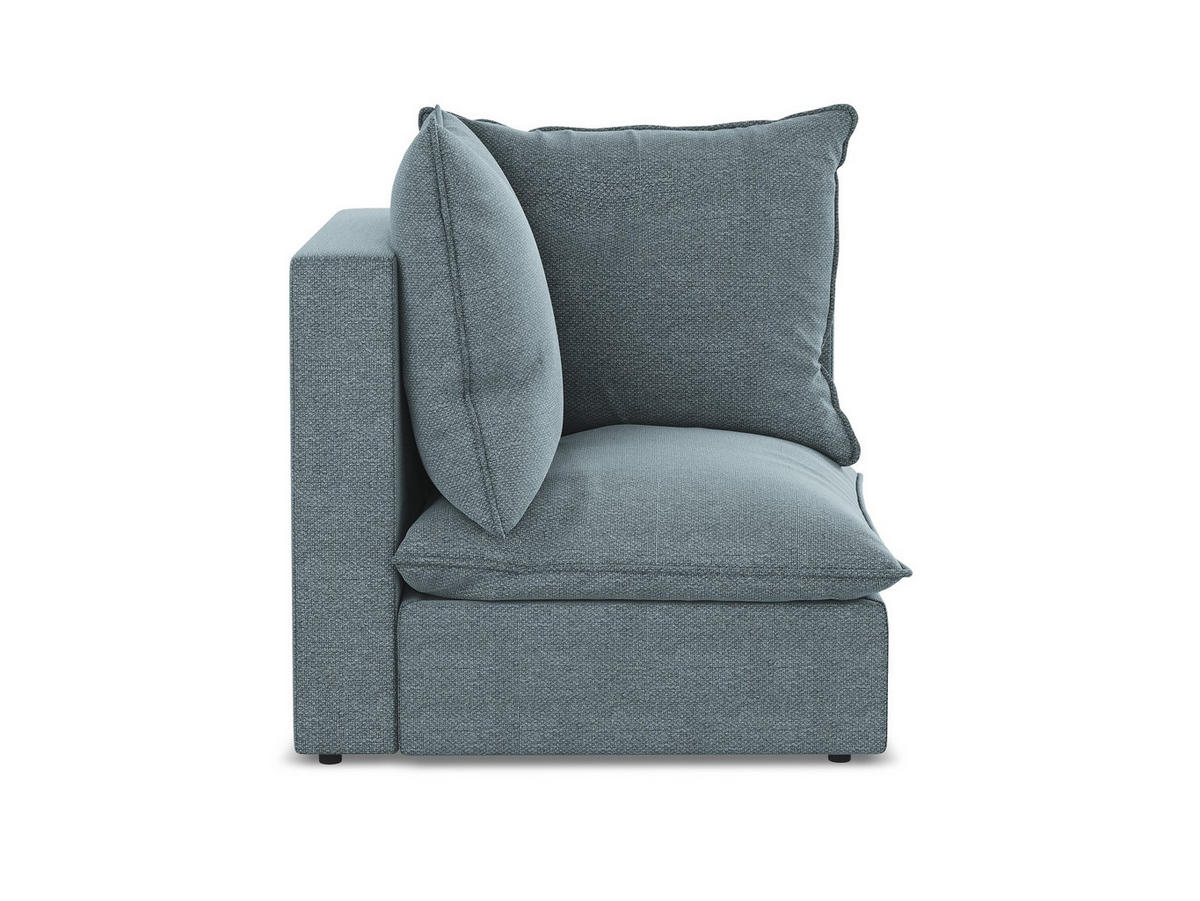 SOFAELEMENT Bouclé Stoff Blau - Pastellblau/Schwarz, Holzwerkstoff/Kunststoff (90/77/90cm) - Makamii