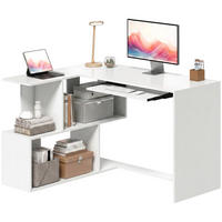 ECKSCHREIBTISCH Computertisch mit Tastaturauszug S Regal 120x100cm - Weiß, Holzwerkstoff (100/120/76cm) - Gisaae