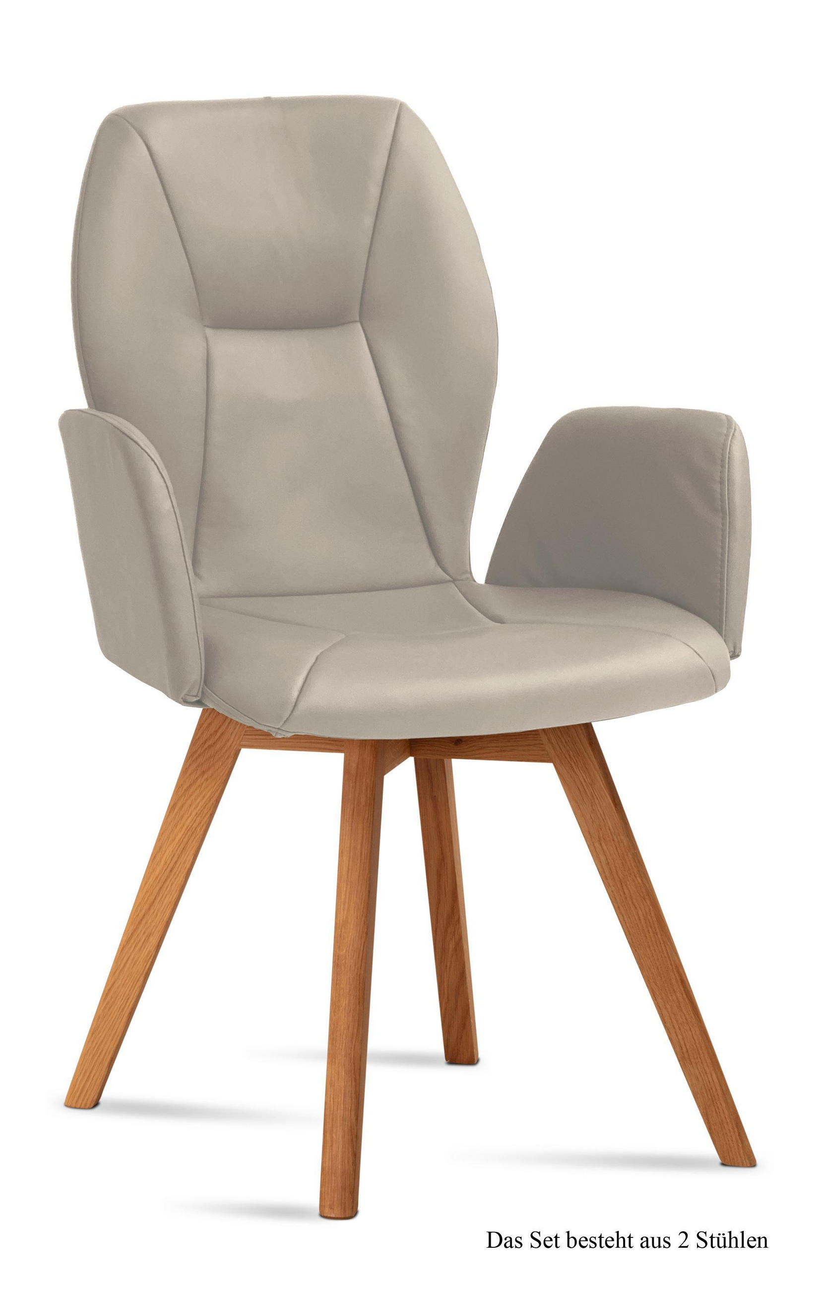 ARMLEHNSTUHL (2er-Set) Donka 58x92x60 Eiche geölt/Natur - Eichefarben/Naturfarben, Kunststoff (60/92/58cm) - 58aufmkessel
