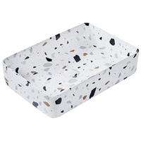 UMYVADLO NA DESKU Terrazzo Bílé 61/35 cm Keramika Nules - bílá, keramika (61/11/35cm) - Beliani