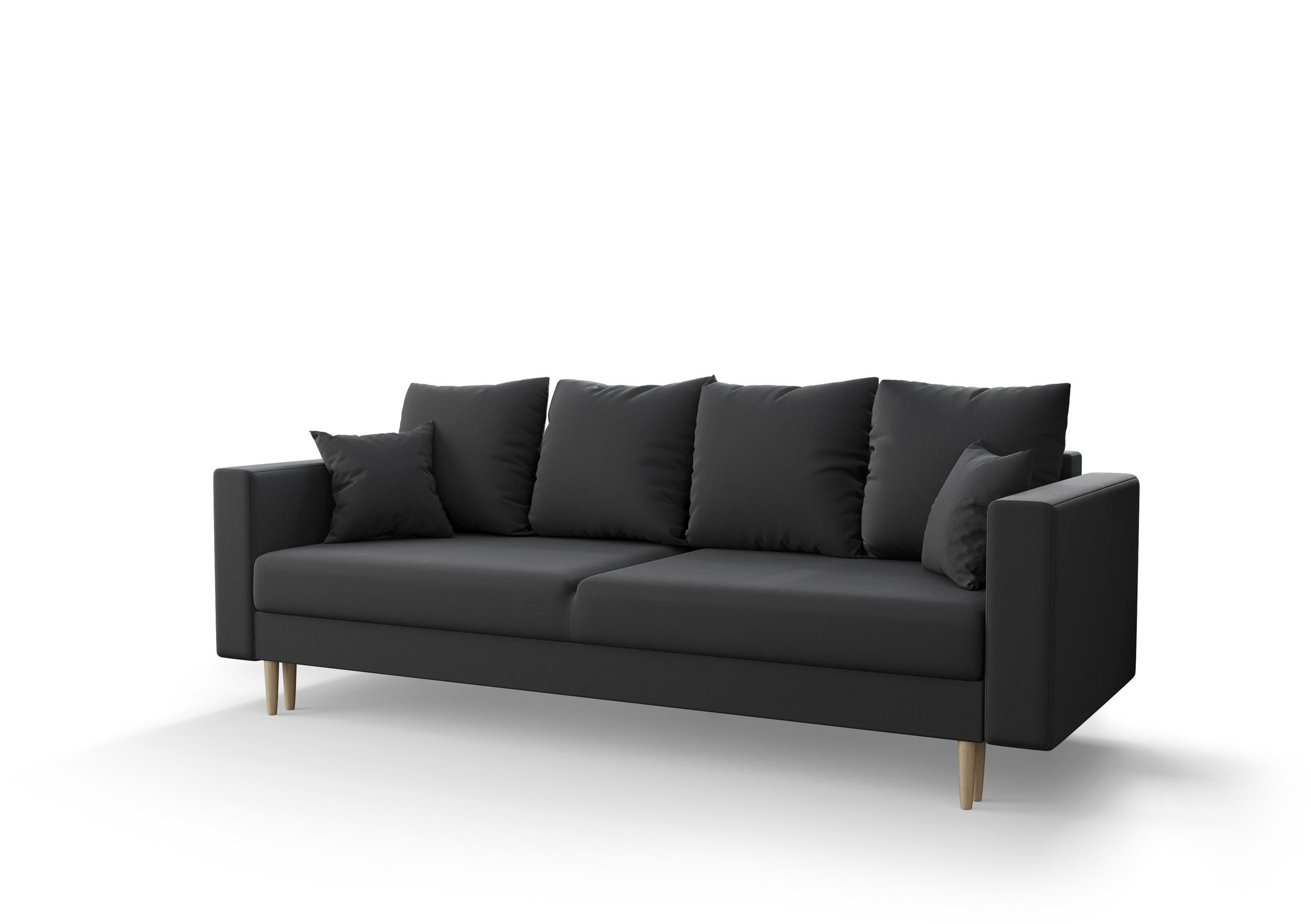 SOFA KRISTI mit Schlaffunktion ITAKA 27 Sofa mit Stauraum - Dunkelgrau, Textil (90/87/230cm) - Bedante