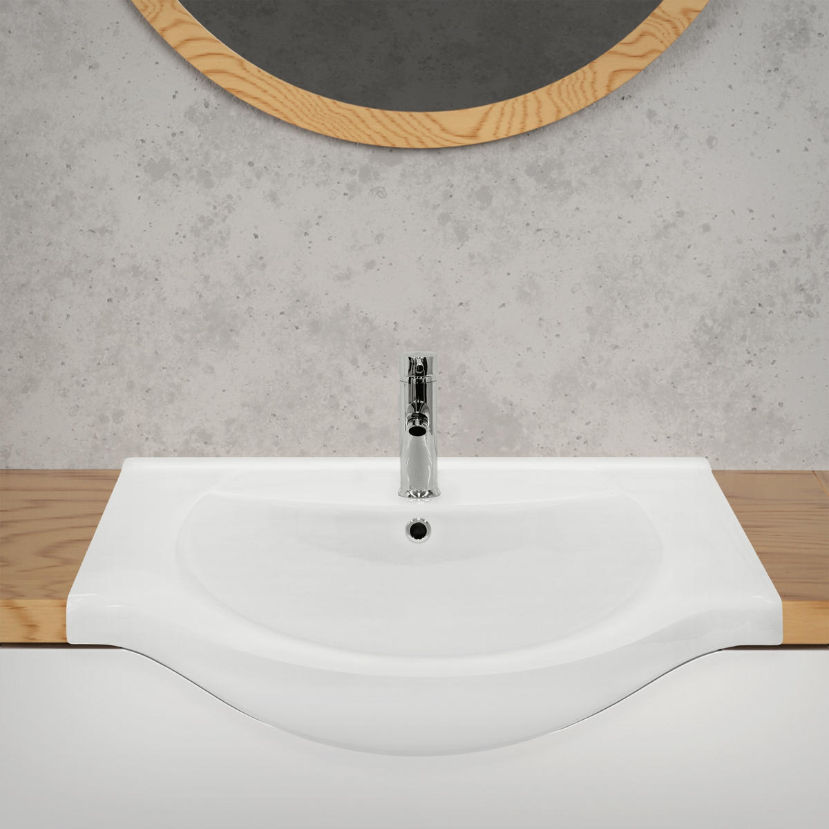 WASCHBECKEN - Schwarz, Keramik (51.5/21.5/77cm) - ML-DESIGN