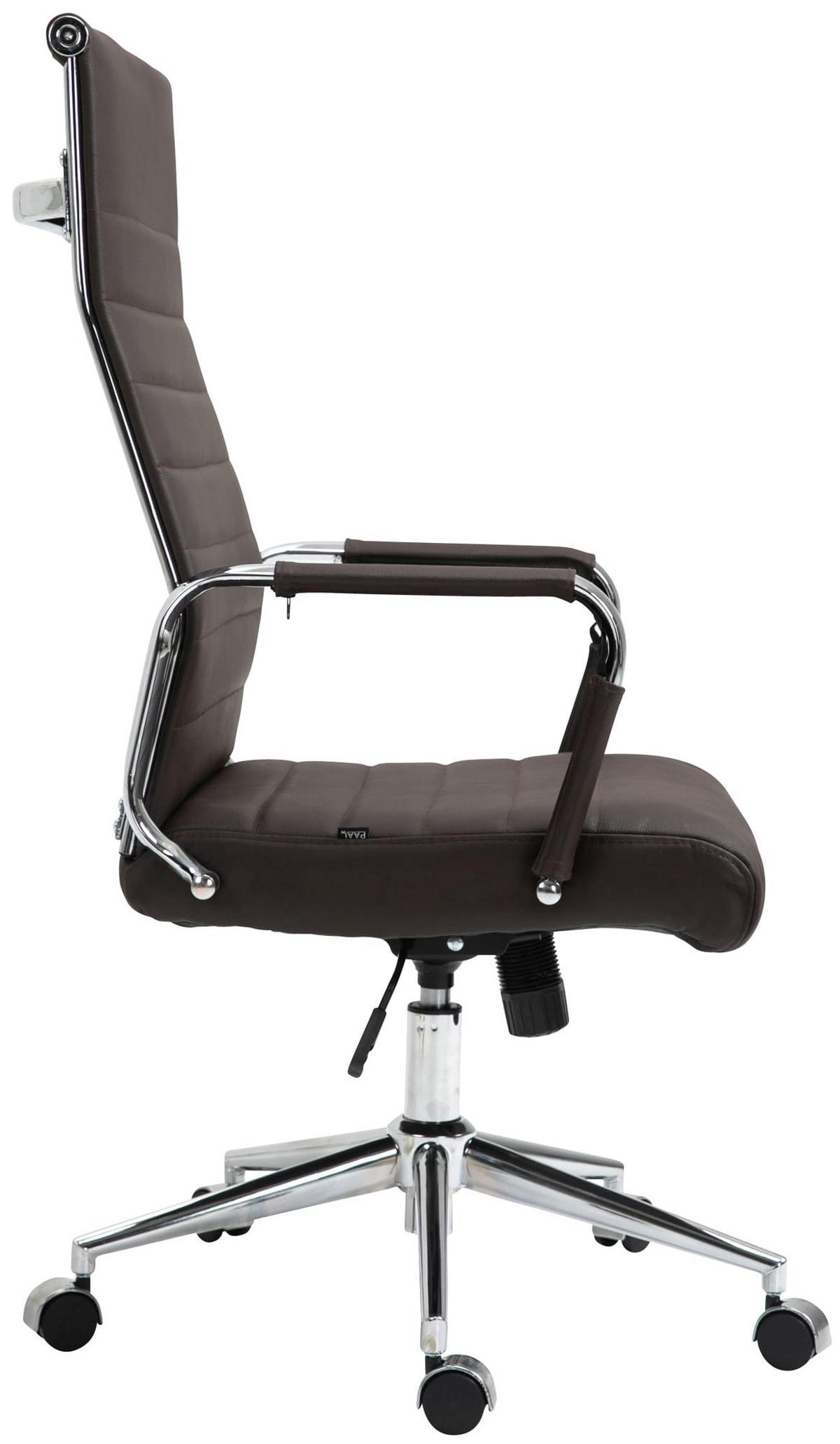 KONTORSSTOL Kolumbus äkta läder - Kromfärg/Brun, Läder/Metall (58/105/66cm) - CLP