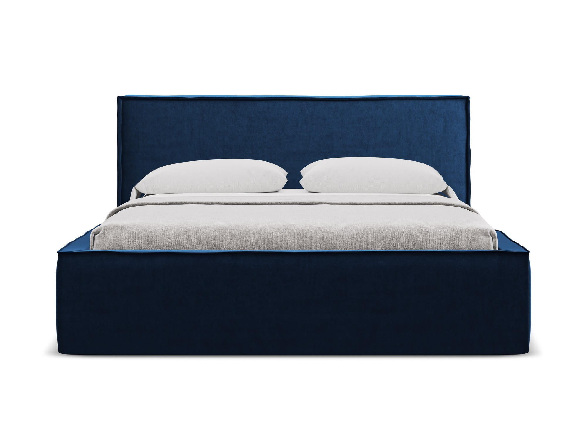 POLSTERBETT mit Bettkasten und Lattenrost 200x228 Blau - Blau/Schwarz, Kunststoff/Textil (180/200cm) - Makamii