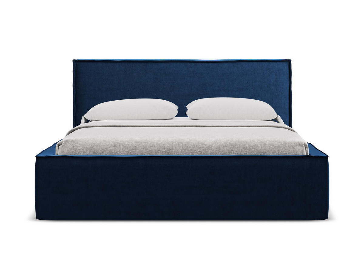 POLSTERBETT mit Bettkasten und Lattenrost 180x228 Blau - Blau/Schwarz, Kunststoff/Textil (160/200cm) - Makamii
