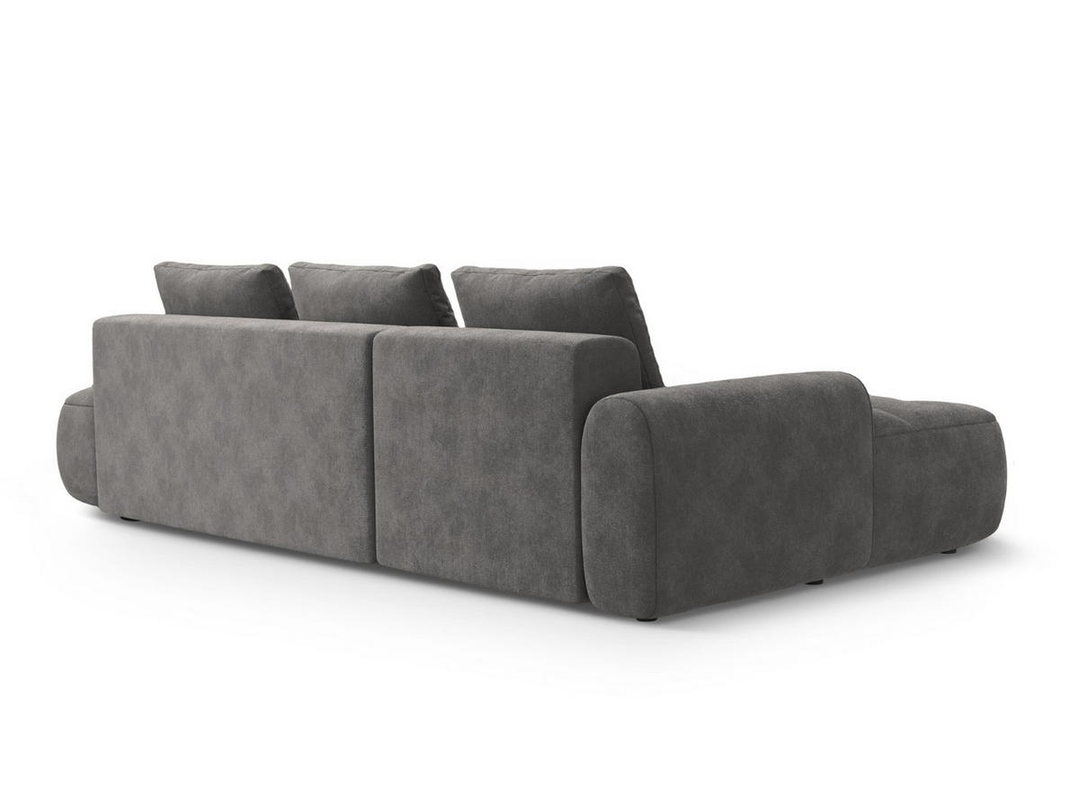 AUSKLAPPBARES-ECKSOFA links mit Container Linz aus Samt grau 3 Sitzplätze - Grau, Textil (142/275cm) - Cosmopolitan Design