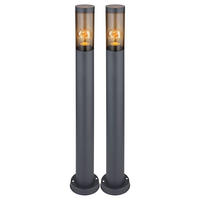 STEHLEUCHTE Edelstahl Anthrazit 2er Set - Anthrazit, Metall (7.6/7.6/80cm) - Globo Lighting