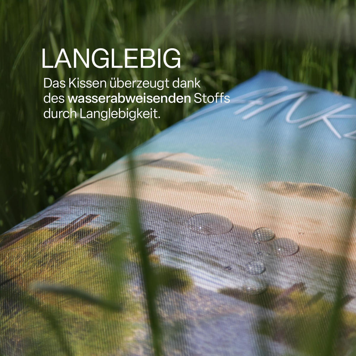 OUTDOORKISSEN 45x45 cm wasserabweisend "Ankerplatz" 1er-Pack - Blau/Grün, Kunststoff (45/45cm)