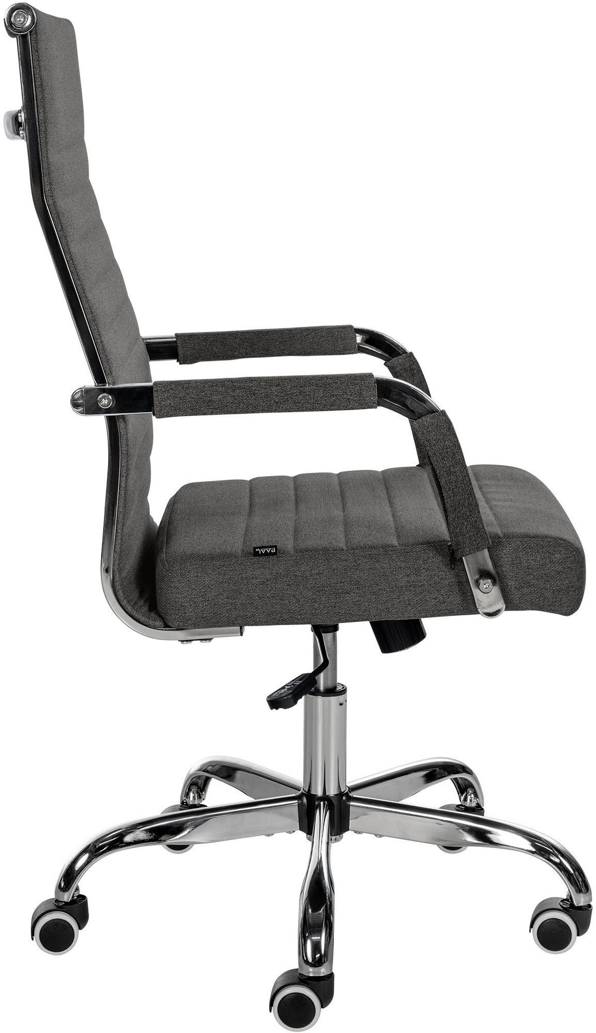 DREHSTUHL Stoff dunkelgrau - Dunkelgrau, Textil/Metall (51/98/63cm) - CLP