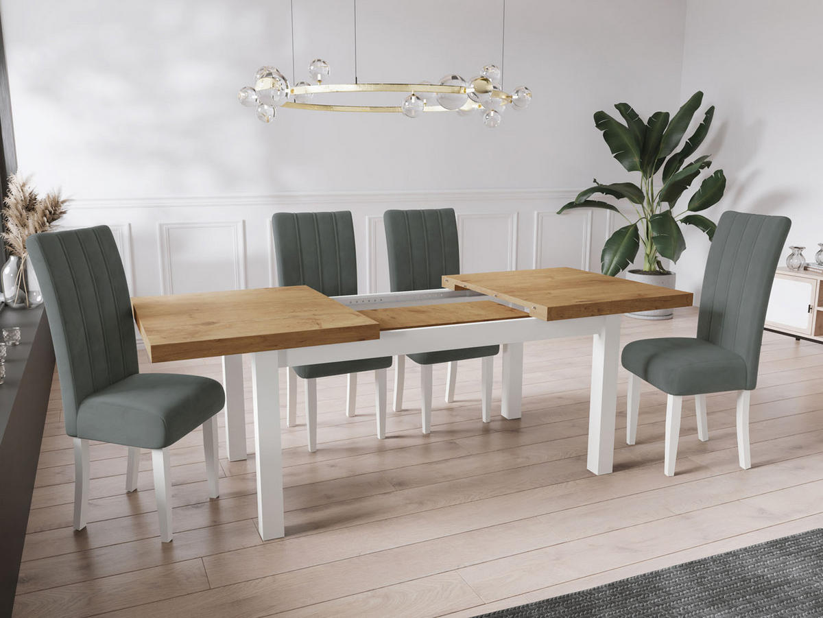 ESSTISCH Avena rechteckig ausziehbar, Lancelot Eiche 200/100/78 - Eichefarben/Weiß, Holz/Holzwerkstoff (200/100/78cm) - WFL GROUP