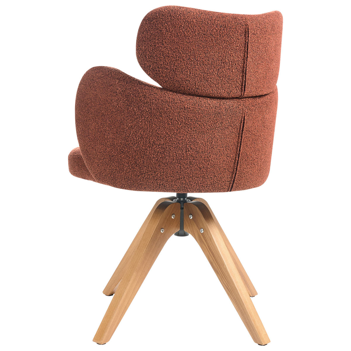 ESSZIMMERSTUHL Orange Marcy - Orange/Braun, Textil (60/85/66cm) - Beliani