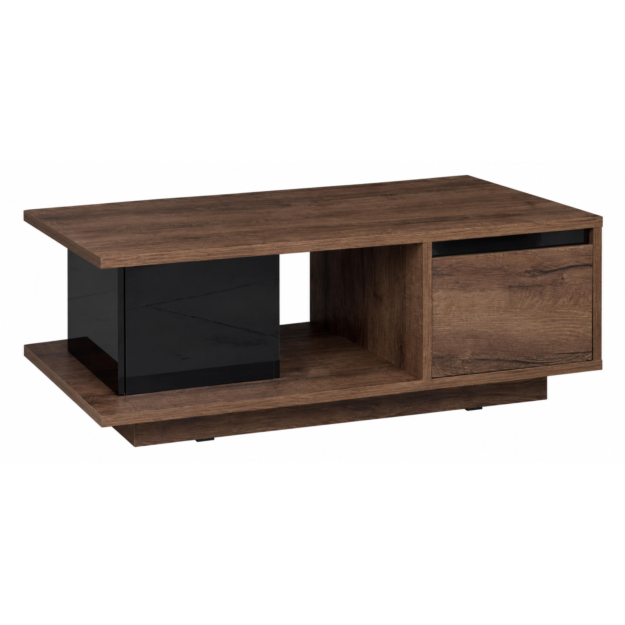 COUCHTISCH Martin 120x65 - Schwarz Hochglanz/Schwarz, Holzwerkstoff/Metall (120/65/46cm) - Ravio