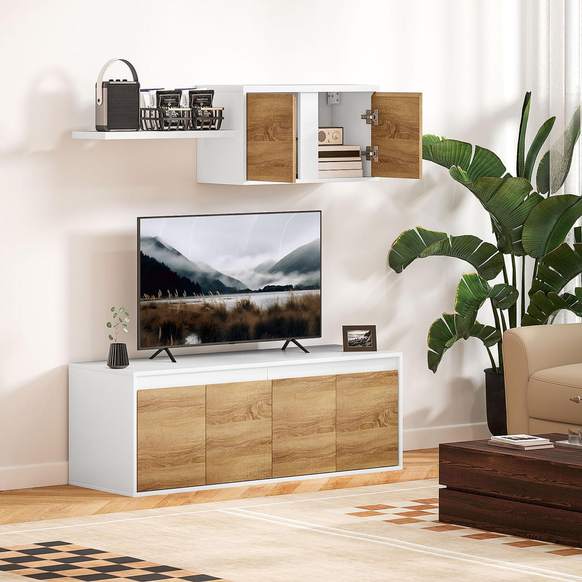 TV-MÖBEL Multicolor 1 Stück - Multicolor, Holzwerkstoff (120/43.3/41cm) - GiPP