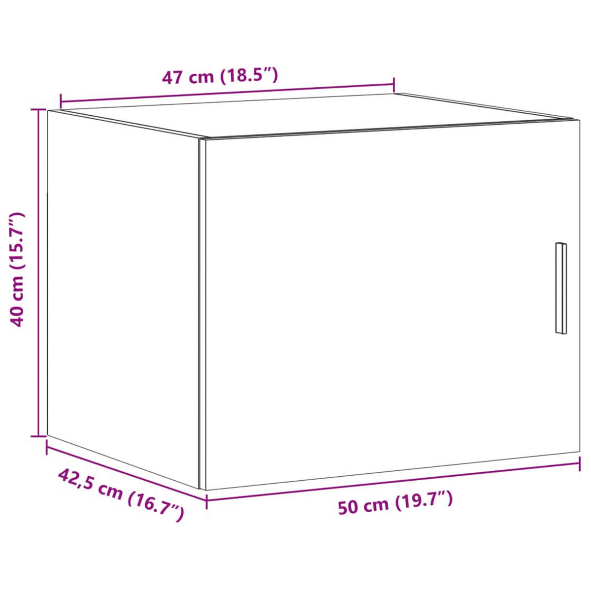 AUFSATZSCHRANK mit 1 Tür 50/42,5/40 cm aus Holzwerkstoff Weiß - Weiß, Holz (50/40/42.5cm) - vidaXL