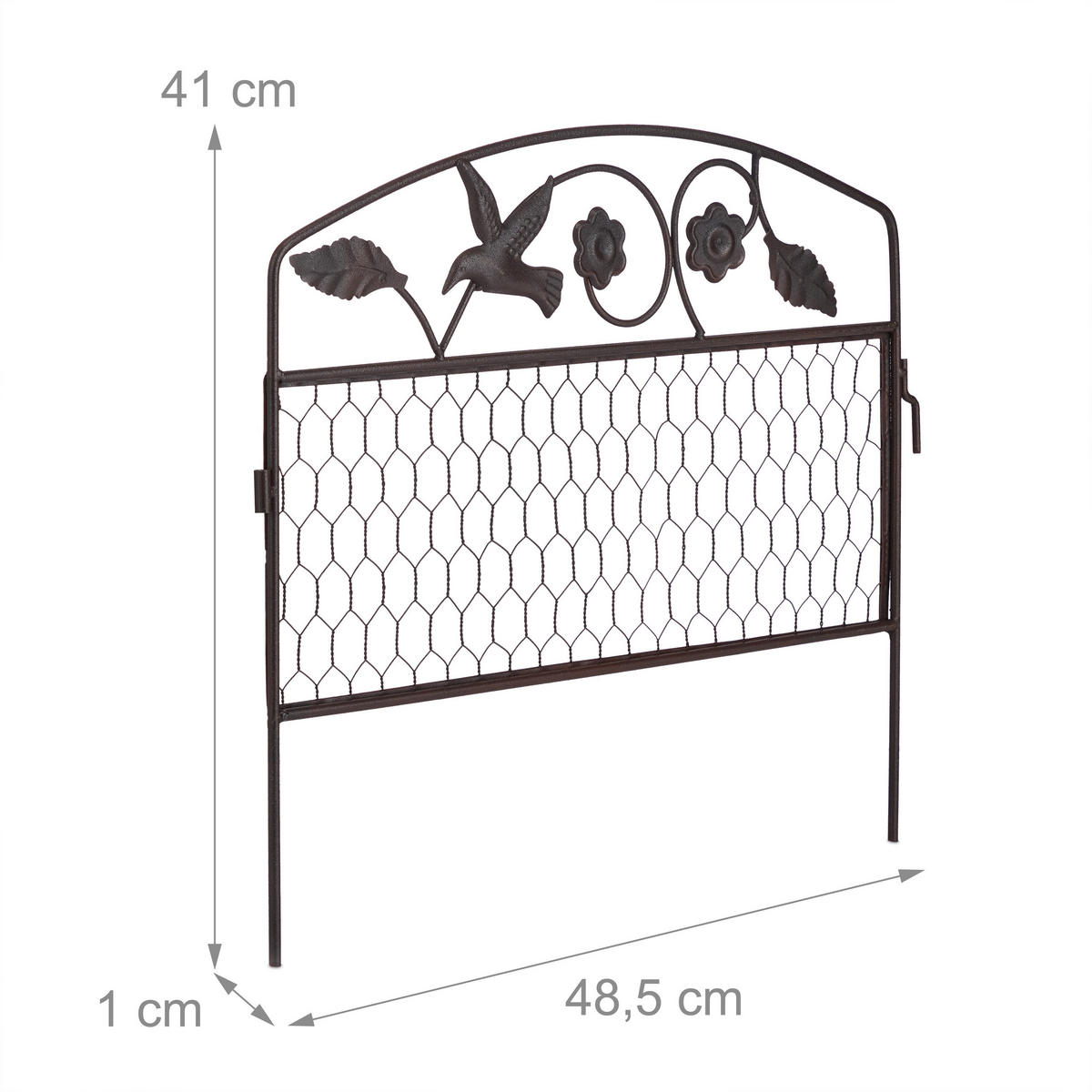 4XBEETZAUN - Dunkelbraun, Metall (48.5/41/1cm) - Relaxdays
