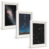 BILDER SET 3er Set - 20x30 cm Weißer Rahmen - Weltraumgalaxie-Konstellation Krebs - Weiß, Kunststoff (20/30cm) - TULUP