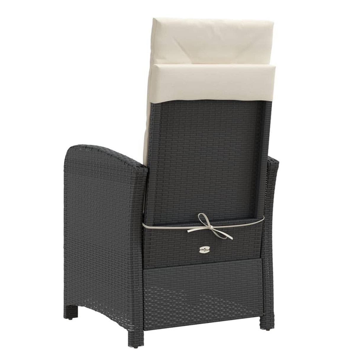 GARTENSESSEL Mit Kissen 2er Set Verstellbar Schwarz Poly Rattan - Schwarz, Kunststoff (57/93/58.5cm) - vidaXL