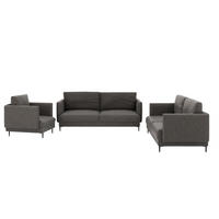 SOFASET Helmer 3-2-1 In Stoff Vibe - Anthrazit, Holzwerkstoff/Textil (226/95/95cm) - Fun Möbel
