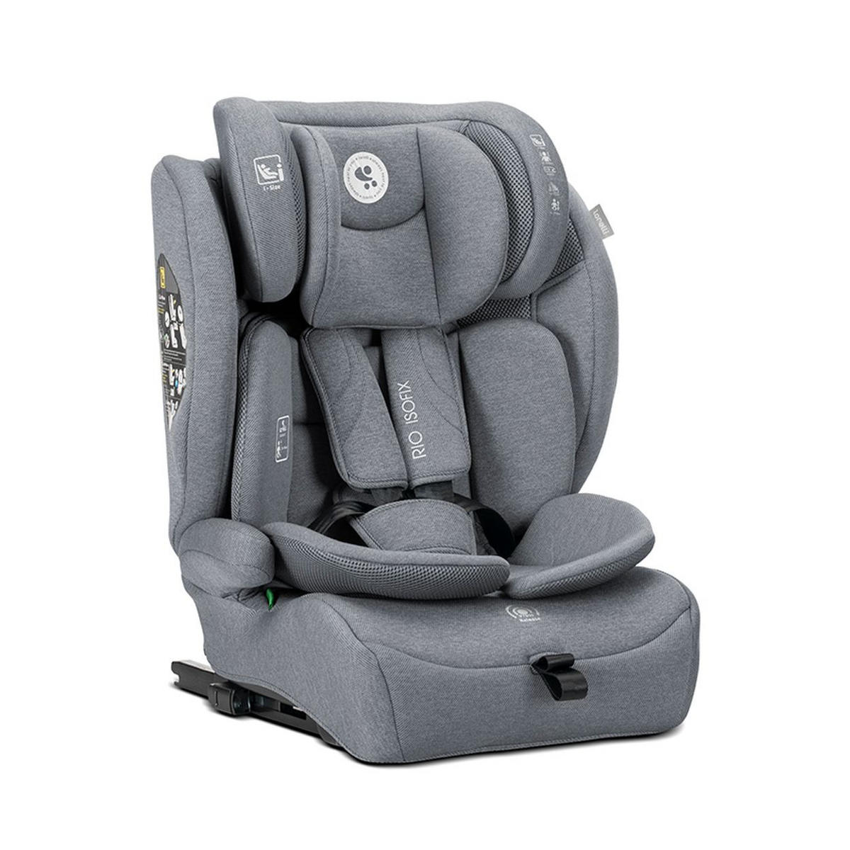 KINDERSITZ i-Size Rio hellgrau (76 - 150 cm) Isofix Top Tether Kissen verstellbar - Silberfarben, Kunststoff (45/60/43cm) - Lorelli
