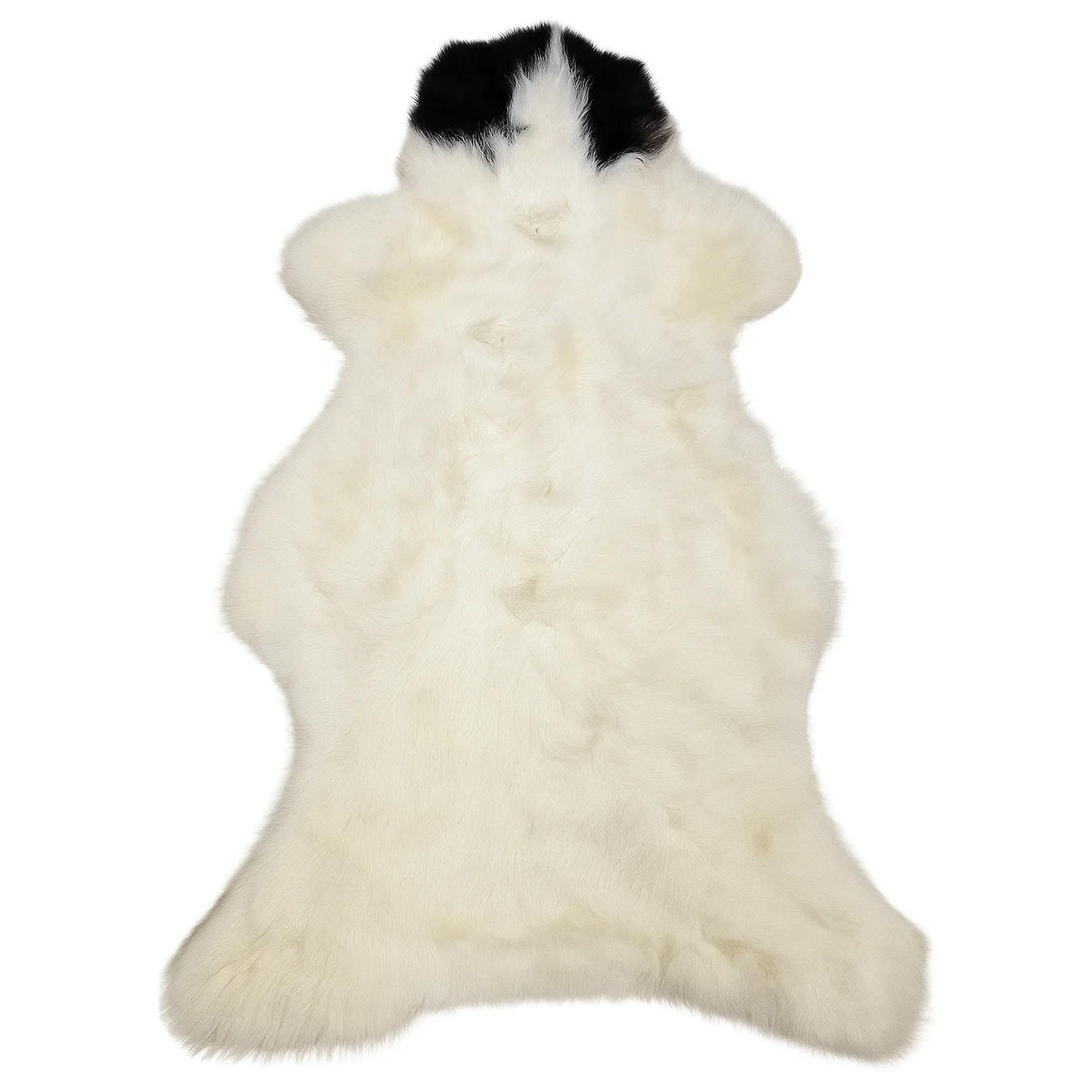 SCHAFFELL Skandinavisch Weiß mit braunen Punkten ca. 110 cm - Weiß/Braun, Fell (60/110cm) - Provellus