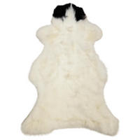 SCHAFFELL Skandinavisch Weiß mit braunen Punkten ca. 110 cm - Weiß/Braun, Fell (60/110cm) - Provellus