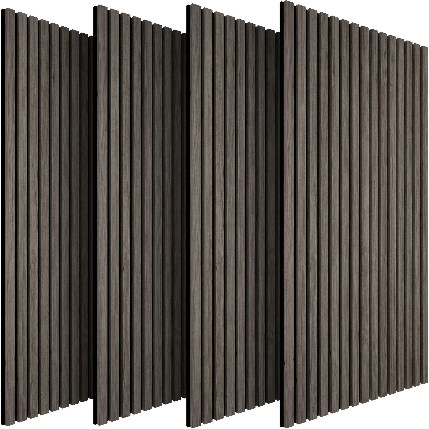 tectake Akustikpaneele Silbereichen, Grau 60x2.1x120 cm