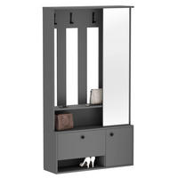 GARDEROBENSCHRANK GLASSY in 100/33/191 cm Graphit - Schwarz/Graphitfarben, Holzwerkstoff/Metall (100/191/33cm) - Idohome