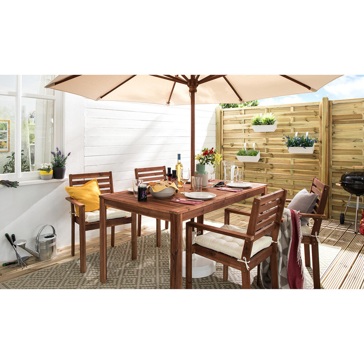 SONNENSCHIRM - Beige - Beige, Holz/Textil (270/270cm) - home24