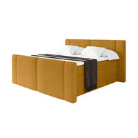 BOXSPRINGBETT mit Matratze H3/H4 - EVON KING Zanozek - 140x200 cm Senfgelb - Dunkelgelb, Holzwerkstoff (140/200cm) - ALTDECOR