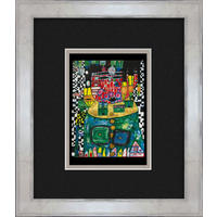 BILD gerahmt 30x35 cm Friedensreich Hundertwasser „Antipode King“ - Multicolor, Holz (35/30cm) - artissimo
