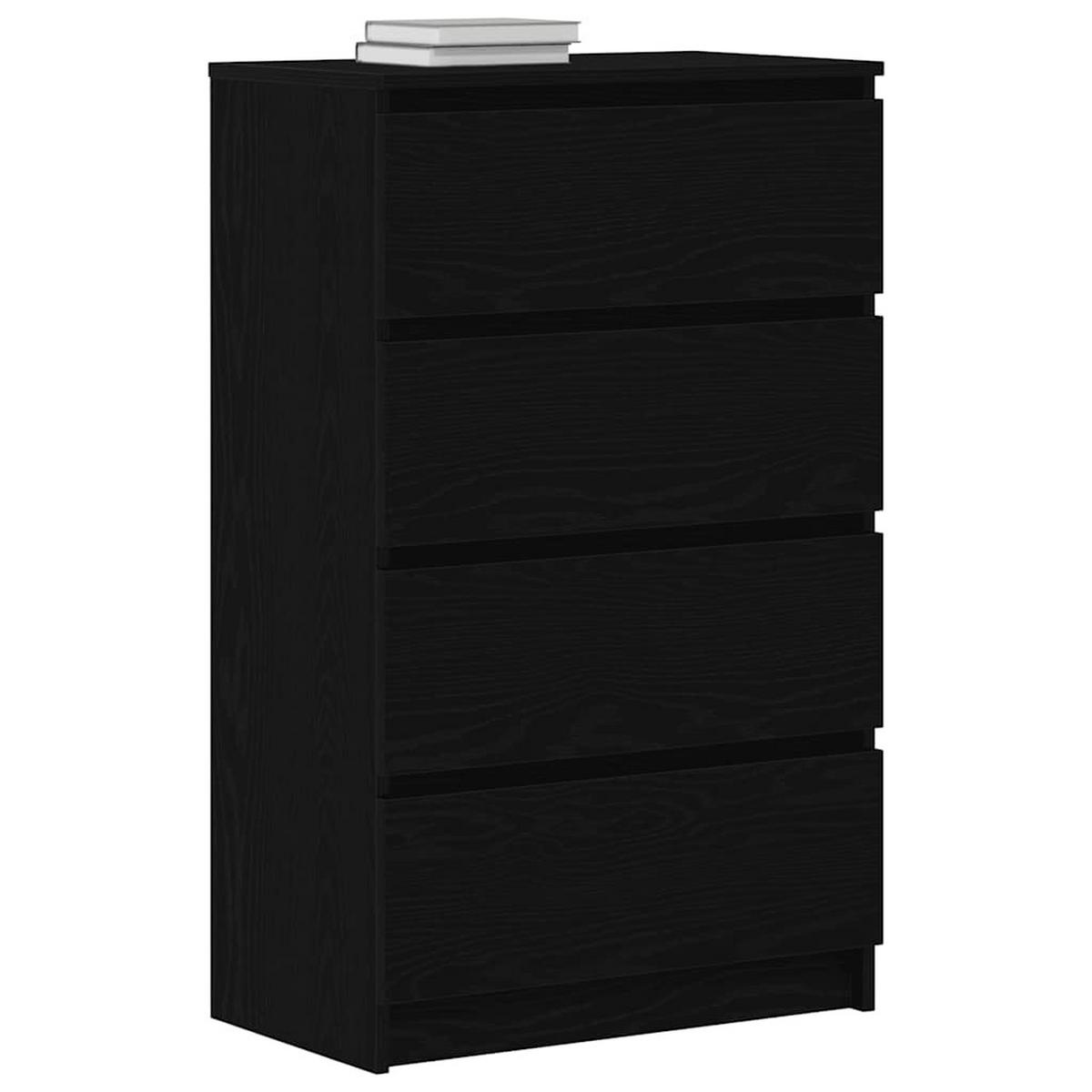SIDEBOARD Schwarz Eichen-Optik 60/35/98,5 Cm Holzwerkstoff - Schwarz, Holzwerkstoff (35/98.5/60cm) - vidaXL