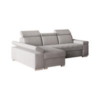 ECKSOFA mit Schlaffunktion Luka L Twist 19 - Hellgrau - Links - Silberfarben/Hellgrau, Holzwerkstoff (260/168cm) - Möblo