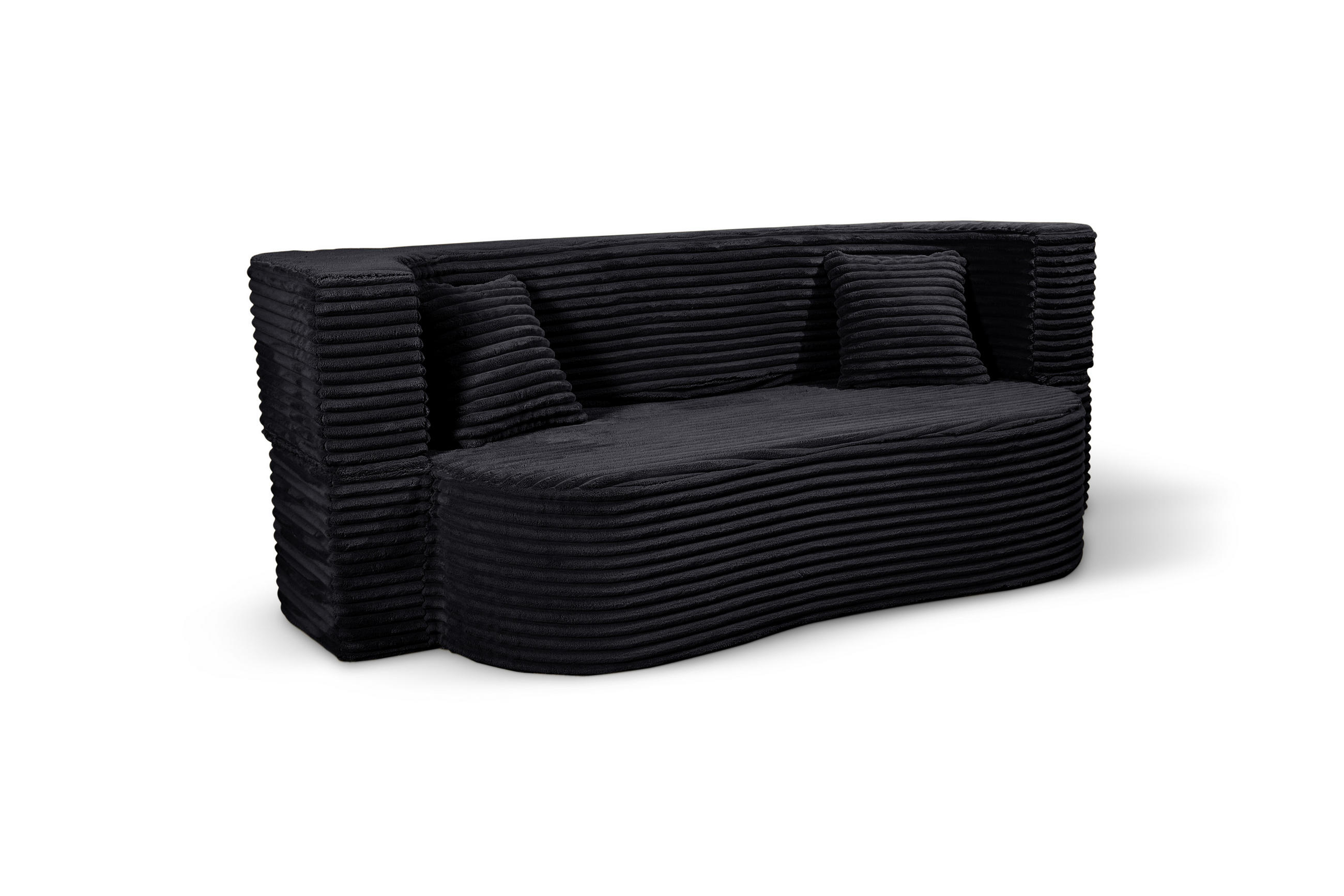 SCHLAFSOFA MYFOAM, Sofa mit Schlaffunktion, Farbe: Grau, Cordstoff - Schwarz, Textil (200/80/72cm) - Storez24