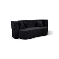 SCHLAFSOFA MYFOAM, Sofa mit Schlaffunktion, Farbe: Grau, Cordstoff - Schwarz, Textil (200/80/72cm) - Storez24