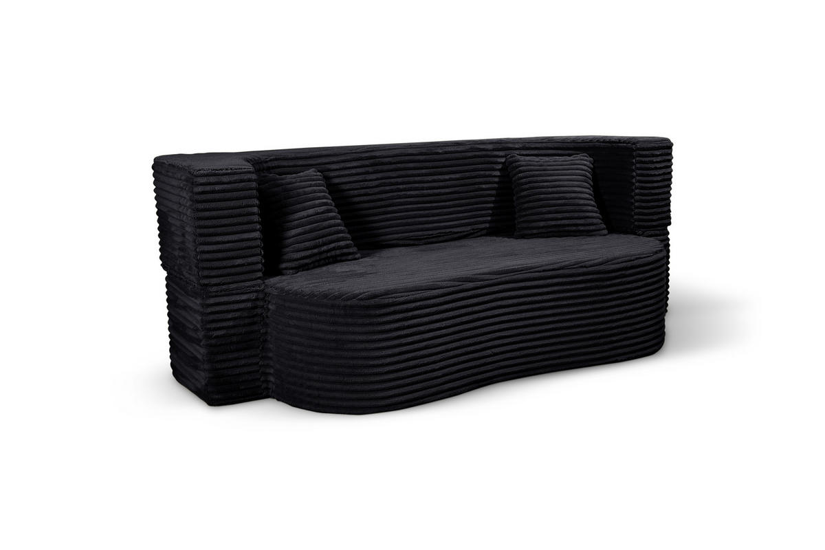 SCHLAFSOFA MYFOAM, Sofa mit Schlaffunktion, Farbe: Grau, Cordstoff - Schwarz, Textil (200/80/72cm) - Storez24