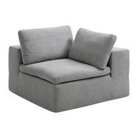 ECK-SESSEL rechts - Stoff Grau - CORTOLINE - Grau, Textil (112/83/112cm) - Vente-Unique