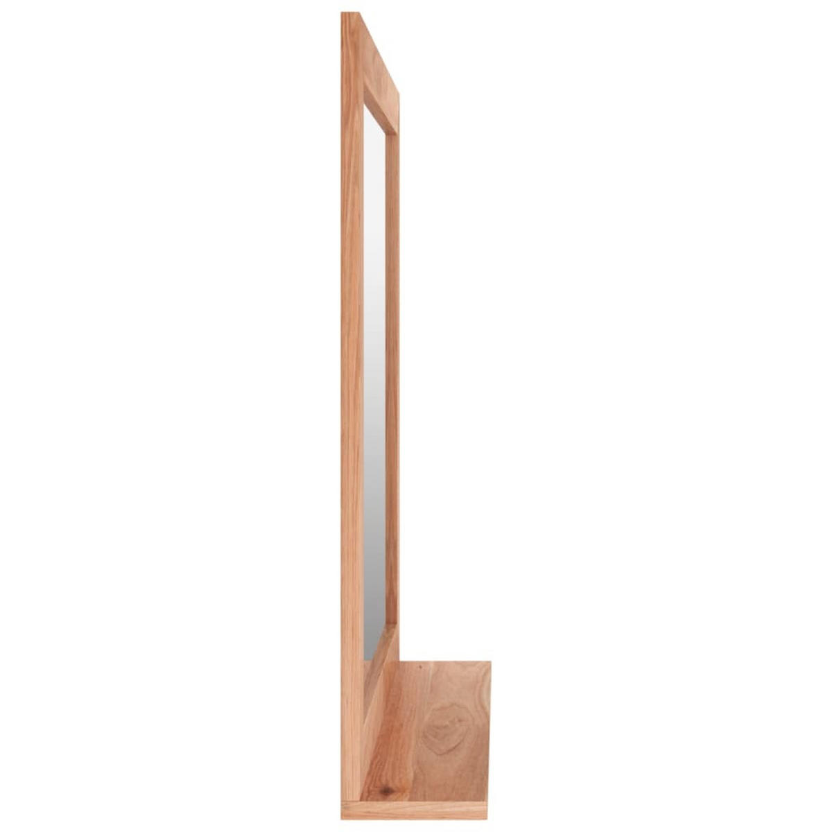 WANDSPIEGEL 55x55 cm Massivholz Nussbaum - Braun, Holzwerkstoff (55/55/12cm) - furnicato