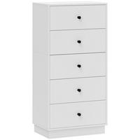 KOMMODE Sideboard mit 5 Schubladen Schrank aus Holzwerkstoff 47 x 29 x 95 cm Weiß - Weiß, Holzwerkstoff (47/95/29cm) - HOMCOM
